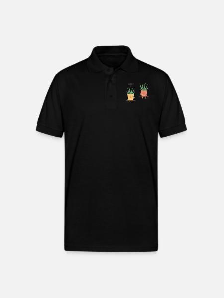 Aloe green - Gildan Unisex 50/50 Jersey Polo - black