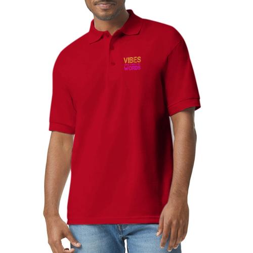 Vibes Speak Louder Than Words Design - Gildan Unisex 50/50 Jersey Polo