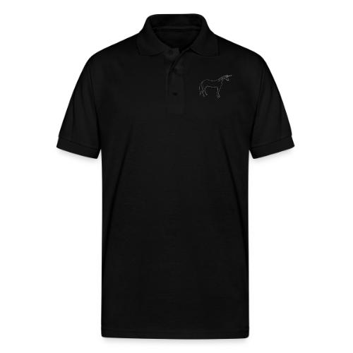 unicorn outline - Gildan Unisex 50/50 Jersey Polo