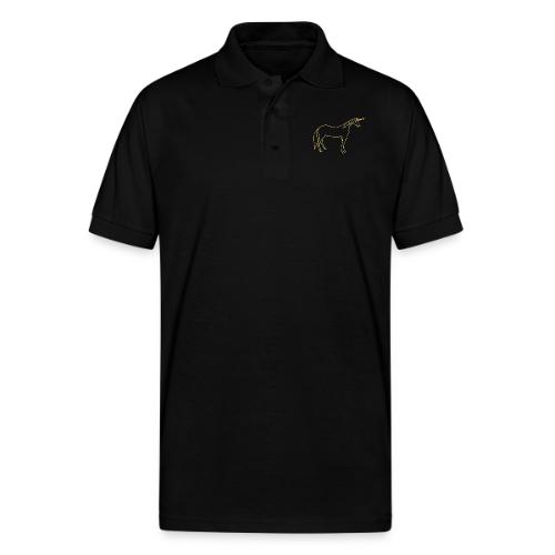 unicorn gold outline - Gildan Unisex 50/50 Jersey Polo