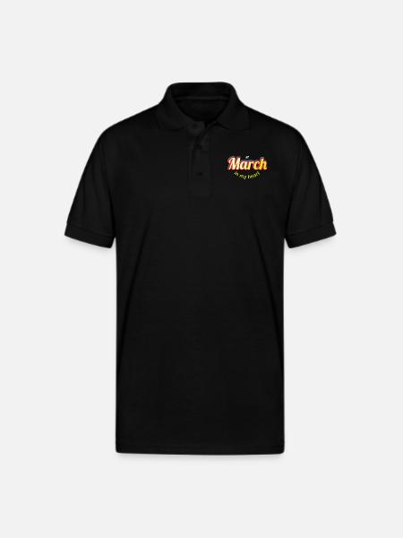 march - Gildan Unisex 50/50 Jersey Polo - black