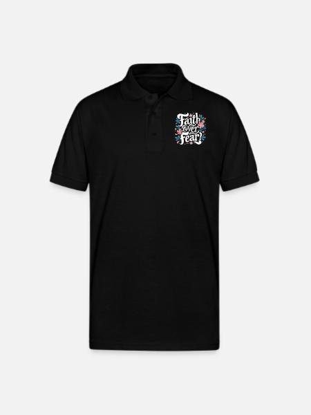 faith over fear - Gildan Unisex 50/50 Jersey Polo - black