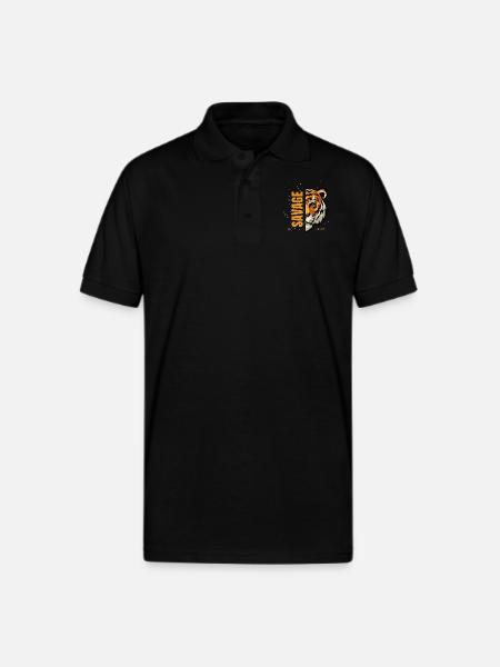 tiger - Gildan Unisex 50/50 Jersey Polo - black