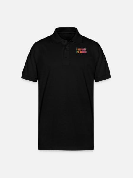 Surprise I'm drunk - Gildan Unisex 50/50 Jersey Polo - black