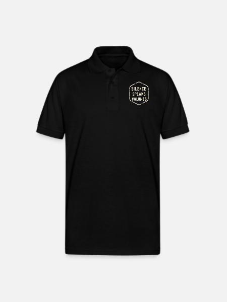Silence Speaks Volumes - Gildan Unisex 50/50 Jersey Polo - black