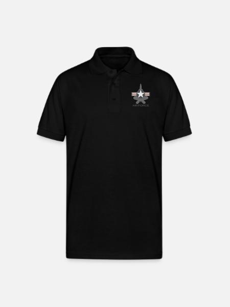 F-22 Raptor Patriotic Roundel - Gildan Unisex 50/50 Jersey Polo - black