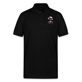 Puerto Rican Rico Irish Ireland Rotos - Gildan Unisex 50/50 Jersey Polo - black - Front