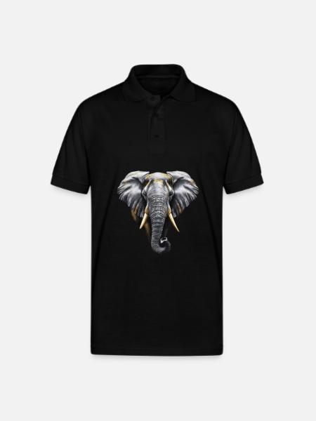Golden Elephant - Gildan Unisex 50/50 Jersey Polo - black