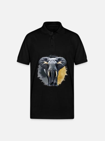 Golden Elephant - Gildan Unisex 50/50 Jersey Polo - black