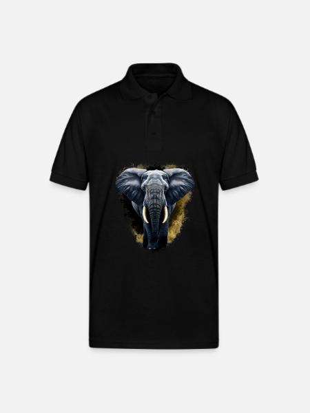 Golden Elephant - Gildan Unisex 50/50 Jersey Polo - black