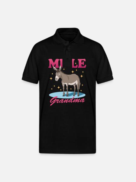 Mule Grandma Mules Owner - Gildan Unisex 50/50 Jersey Polo - black