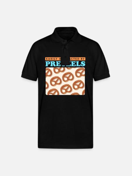 Pretzel Lover By Pretzels - Gildan Unisex 50/50 Jersey Polo - black