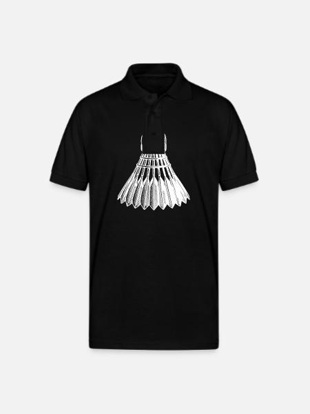 Badminton Ball Tattoo Style - Gildan Unisex 50/50 Jersey Polo - black