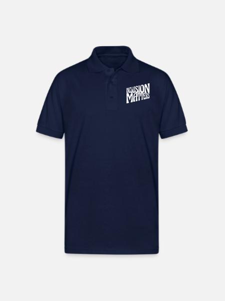 inclusion matters logo quote - Gildan Unisex 50/50 Jersey Polo - navy