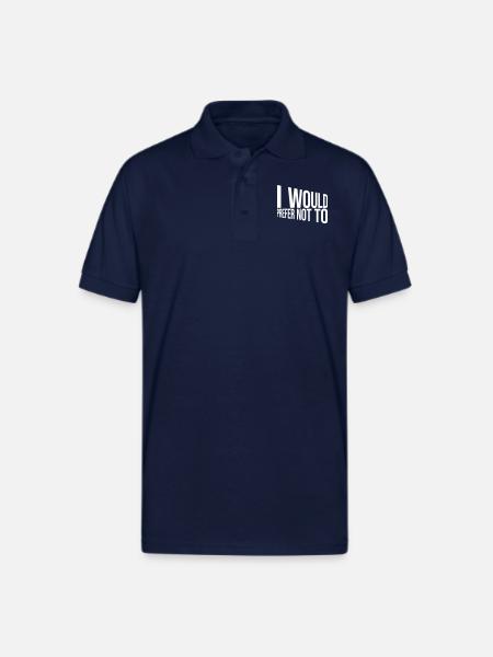 I prefer not to - Gildan Unisex 50/50 Jersey Polo - navy