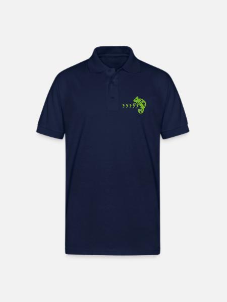 Comma Chameleon - Gildan Unisex 50/50 Jersey Polo - navy