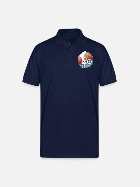 Retro BMX Rider - Gildan Unisex 50/50 Jersey Polo - navy