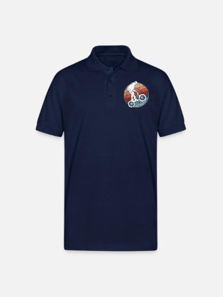 Retro BMX Rider - Gildan Unisex 50/50 Jersey Polo - navy