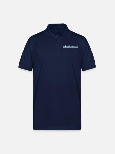 Gradient Chess Pieces Silhouette - Gildan Unisex 50/50 Jersey Polo - navy