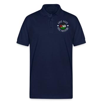 Free Palestine Free Gaza Palestine Flag Palestine - Gildan Unisex 50/50 Jersey Polo - navy - Front