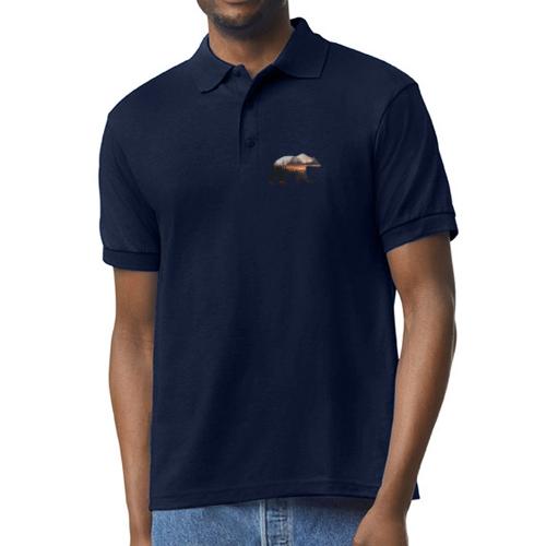 Canada Bear: fiery tones - Gildan Unisex 50/50 Jersey Polo