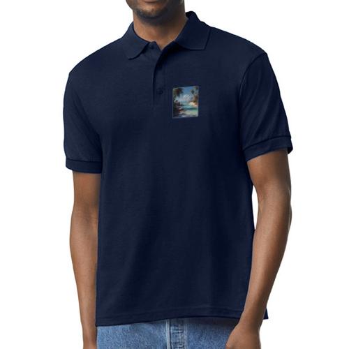 Tropical Island Paradise Ocean Design - Gildan Unisex 50/50 Jersey Polo