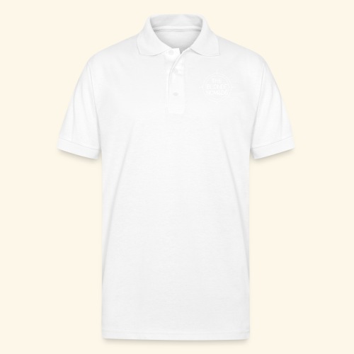 The Blonde Nomads logo WHITE - Gildan Unisex 50/50 Jersey Polo