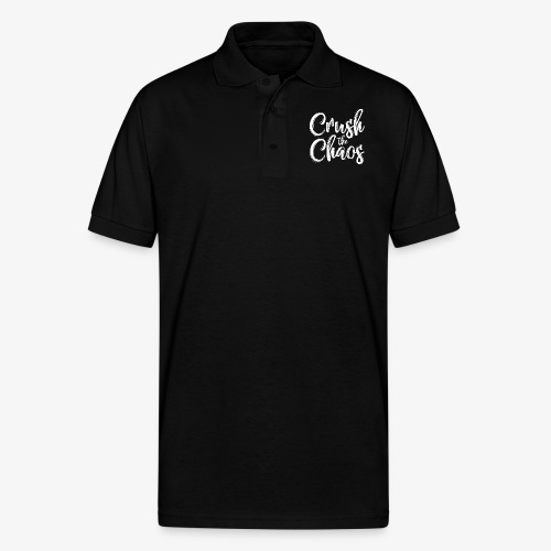 Crush the Chaos - Black & White - Gildan Unisex 50/50 Jersey Polo