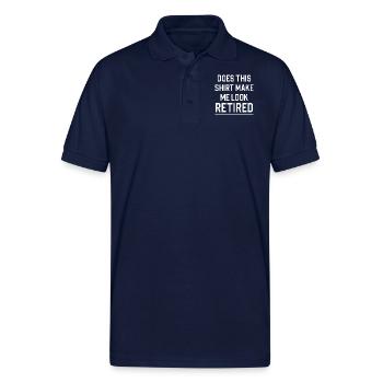 Funny Retired Retirement Make Me Look Retired - Gildan Unisex 50/50 Jersey Polo - navy - Front