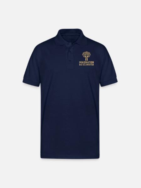 Imagination Has No Limitation - Gildan Unisex 50/50 Jersey Polo - navy