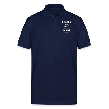 Hole In One Funny I Made a Bogey on every Hole Men - Gildan Unisex 50/50 Jersey Polo - navy - Front