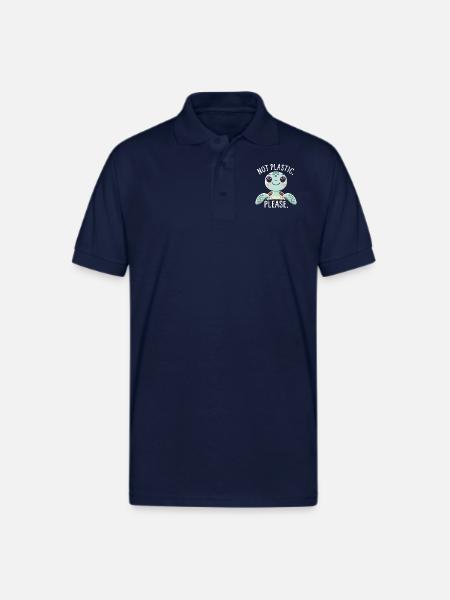 Not Plastic, Please - Gildan Unisex 50/50 Jersey Polo - navy