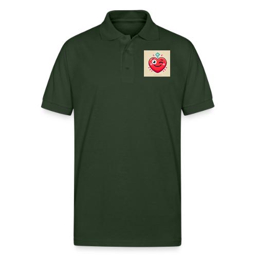 DALLE 2025 09 13 15 56 10 A winking heart sh - Gildan Unisex 50/50 Jersey Polo