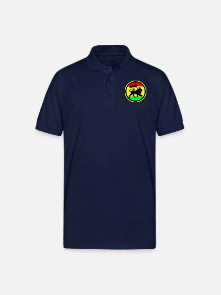 Rasta Lion - Gildan Unisex 50/50 Jersey Polo - navy