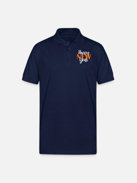 New Year Happy. - Gildan Unisex 50/50 Jersey Polo - navy