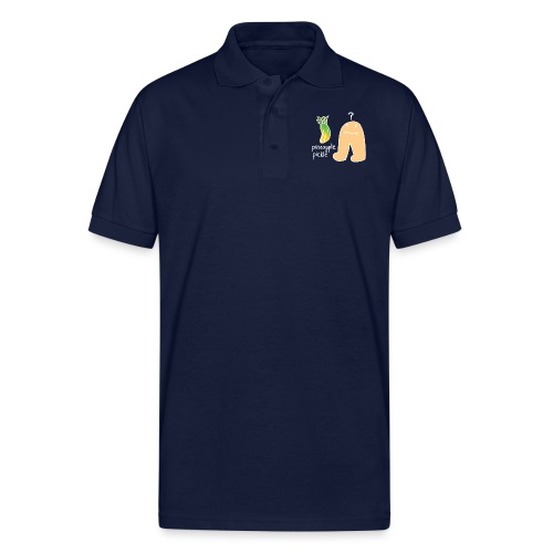Pineapple Pickle, White Outline (tshirts) - Gildan Unisex 50/50 Jersey Polo