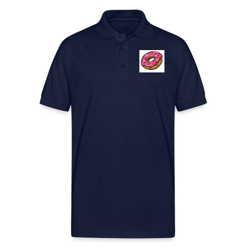 A cute donut W/ our channel name - Gildan Unisex 50/50 Jersey Polo