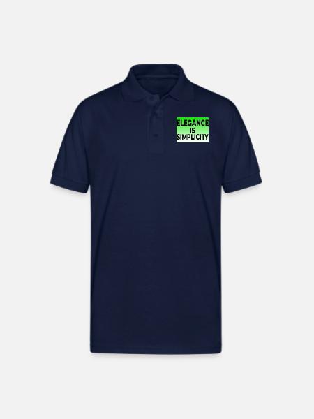 ELEGANCE IS SIMPLICITY T-SHIRT - Gildan Unisex 50/50 Jersey Polo - navy