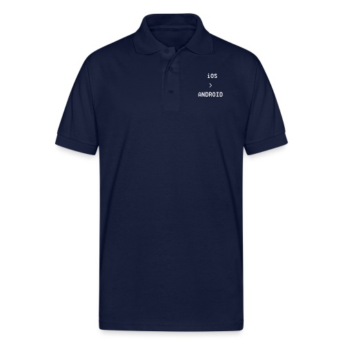 iOS is greater than Android - Gildan Unisex 50/50 Jersey Polo