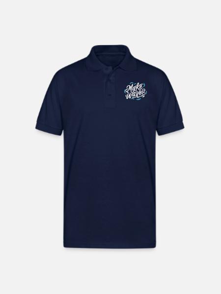 Make Waves - Gildan Unisex 50/50 Jersey Polo - navy