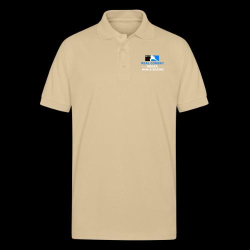 RCM MMA & BOXING Light Blue White Text - Gildan Unisex 50/50 Jersey Polo