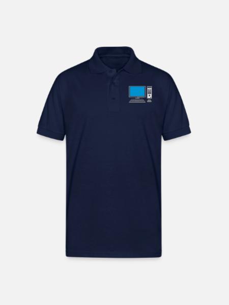 keyboard mouse screen computer - Gildan Unisex 50/50 Jersey Polo - navy