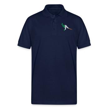 Aussie Australia Irish Ireland Flag - Gildan Unisex 50/50 Jersey Polo - navy - Front