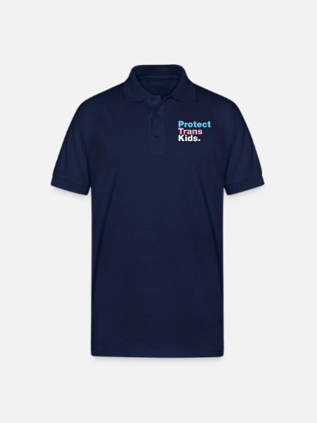 Protect Trans Kids - Gildan Unisex 50/50 Jersey Polo - navy
