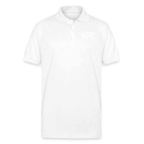 N P C logo in white - Gildan Unisex 50/50 Jersey Polo