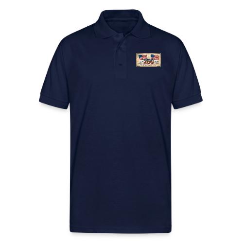 USA 250th Anniversary Flags Emblem - Gildan Unisex 50/50 Jersey Polo