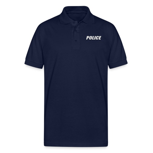 Police White - Gildan Unisex 50/50 Jersey Polo