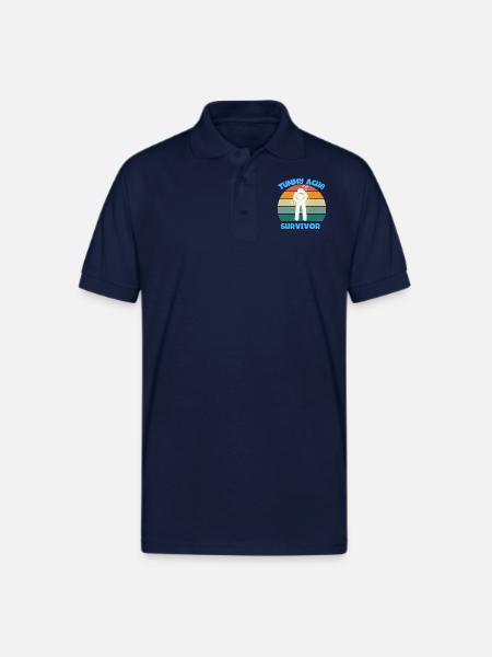 Tummy Ache Survivor - Gildan Unisex 50/50 Jersey Polo - navy