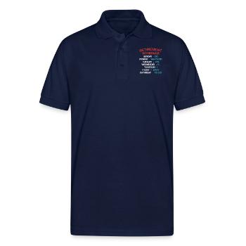 Retired - retirement schedule - Gildan Unisex 50/50 Jersey Polo - navy - Front