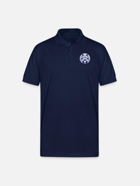 Fighting Angry Blue Cat - Gildan Unisex 50/50 Jersey Polo - navy